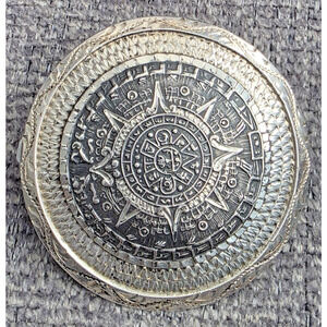 .925 Sterling Silver Round Brooch/Necklace, Mexico Silmex, Stamped, Vintage